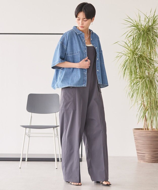 AMERICAN HOLIC Ｗポケットデニムショートシャツ Indigo