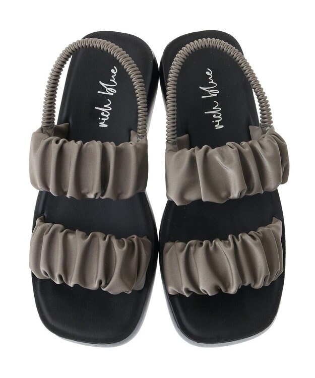 Green Parks ・ｒｉｃｈｂｌｕｅ　ギャザーアツゾコサンダル Black