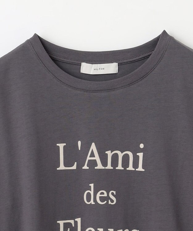 ANY 【洗濯機可】フロッキーロゴロングＴシャツ チャコール