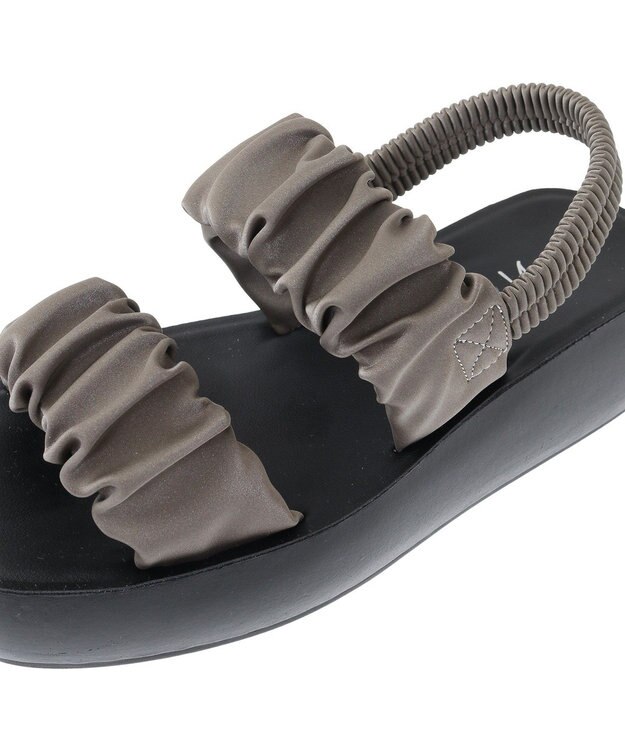 Green Parks ・ｒｉｃｈｂｌｕｅ　ギャザーアツゾコサンダル Black