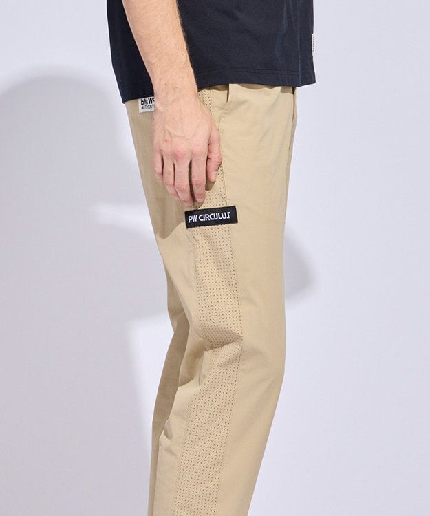 PW CIRCULUS 【MEN】サイドパンチング テーパードパンツ ゴルフ ベージュ系