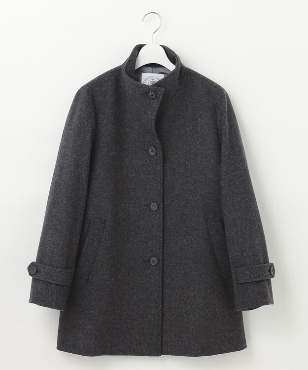 J.PRESS LADIES L ショートビーバー スタンドカラー コート グレー系