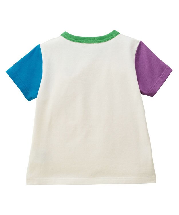 MIKI HOUSE HOT BISCUITS 【70-120cm】【Everyday Series】ワンポイント 半袖Tシャツ 白×ブルー