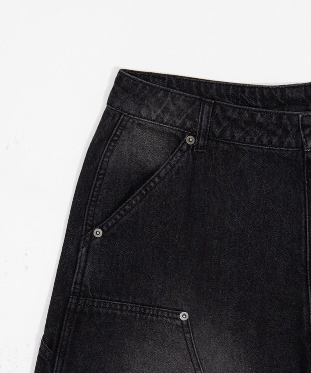 WEGO ワーカーズダブルニーデニムパンツ デニムブラックソノタ