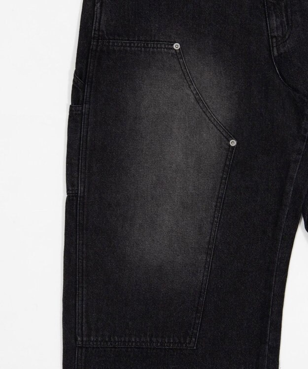 WEGO ワーカーズダブルニーデニムパンツ デニムブラックソノタ