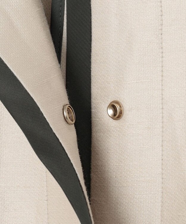 自由区 バイカラーパイピング コート ベージュ系