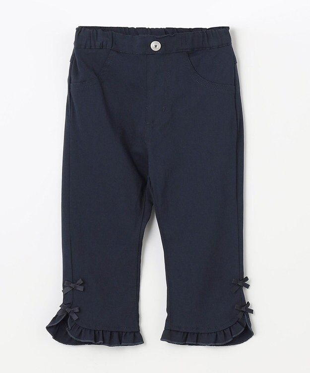 ANY KIDS フリル カプリ パンツ ネイビー