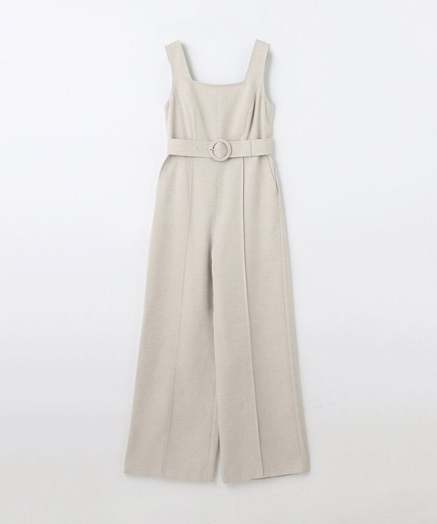 GRACE CONTINENTAL 麻調ベルトサロペット ベージュ