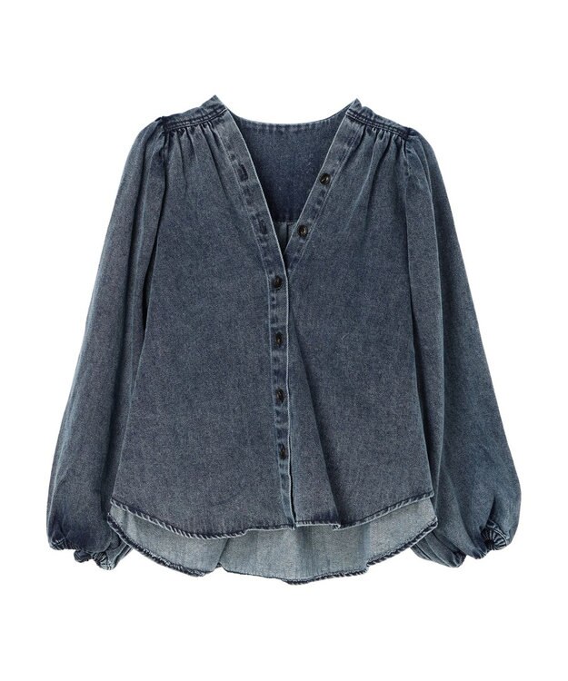 CRAFT STANDARD BOUTIQUE デニムギャザーヨークブラウス Indigo