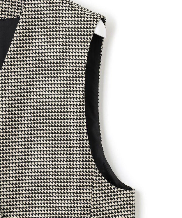 23区 L ガンクラブチェック ロング ジレ ブラック系3