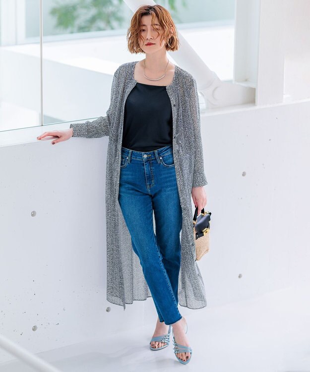 23区 S 【SLOW/洗える】SLOW DENIM タイトストレート デニム ダルブルー系