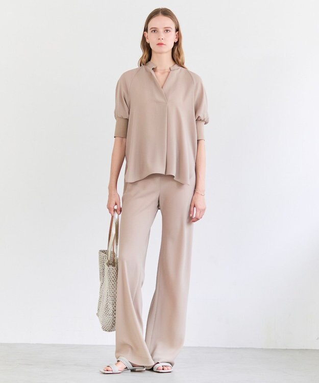 BEIGE， FLEUR / ドレープニット カフスブラウス Beige