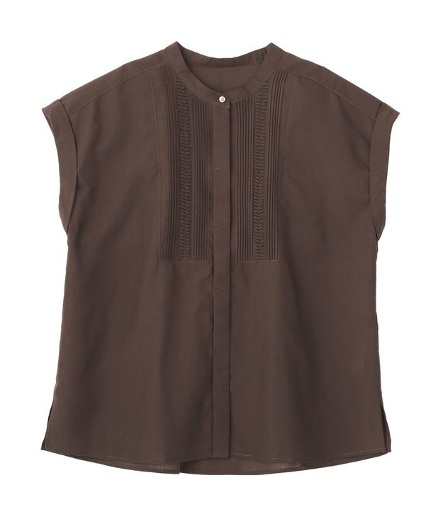 YECCA VECCA スモッキングピンタックシャツ Brown