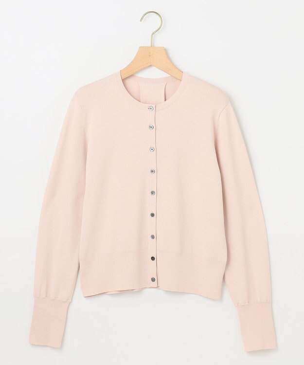 組曲 L 【6色展開・UVケア】クルーネックモダンカーディガン ピンクベージュ系