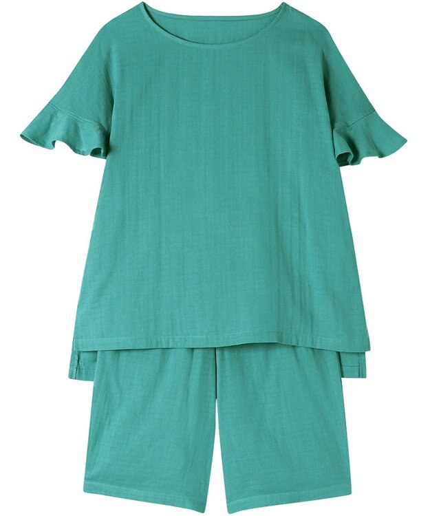 Wing パジャマ 綿100%(本体) 二重ガーゼ 5分袖 半袖 5分丈 レディース EP1002 ウイング／ワコール メロン