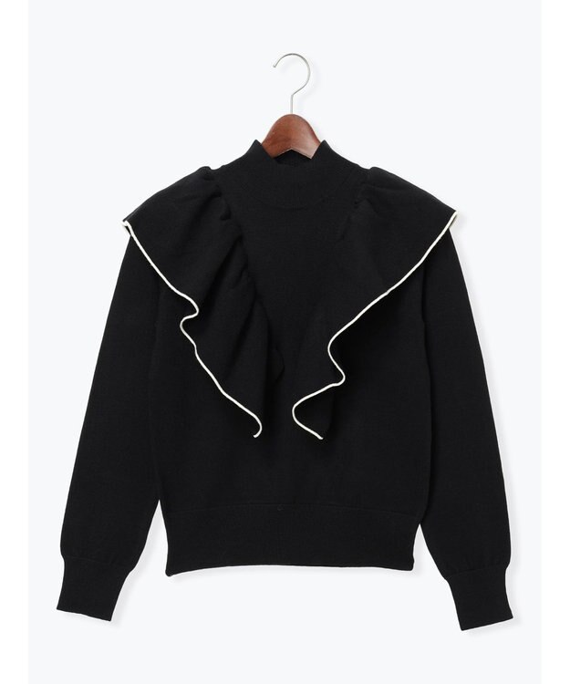 Te chichi ラッフルフリルニット ブラック