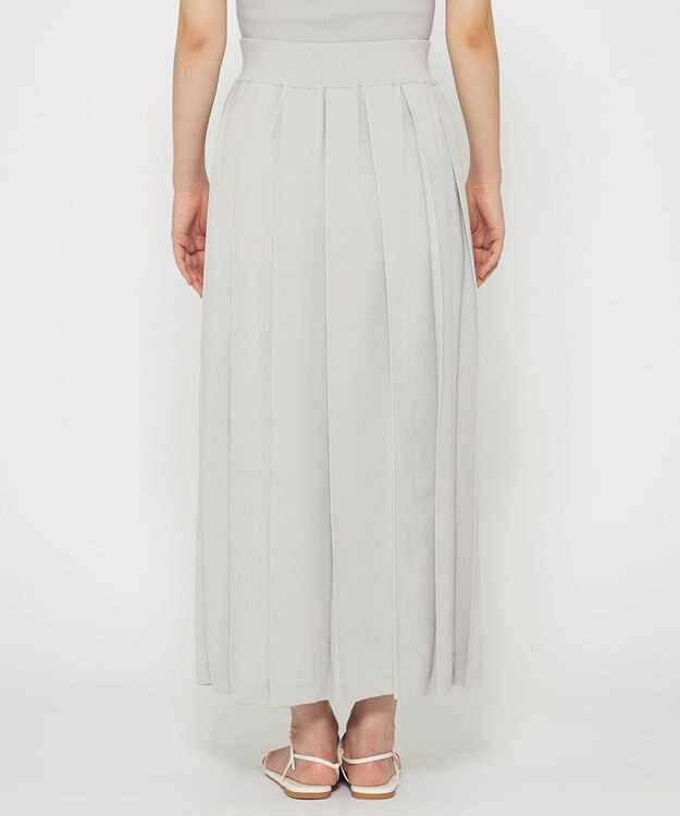 uncrave 【手洗い可】ドライタッチ ニット プリーツ スカート（uncrave WHITE） アイスグレー