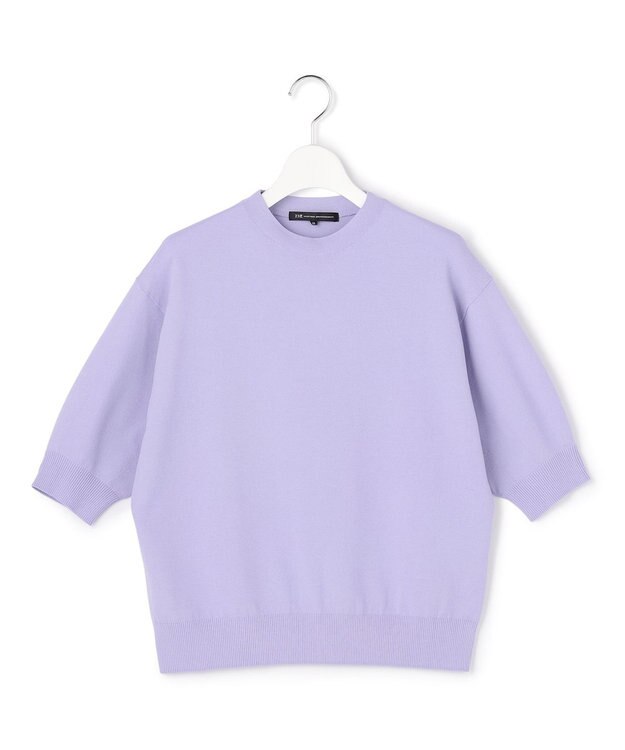 23区 【先行予約】セミマットフリゼ リラクシー ニット Tシャツ ライラック系