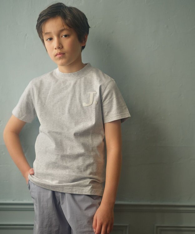 J.PRESS KIDS 【110-130cm】J.エンブロイダリーバックプリント Ｔシャツ ライトグレー系