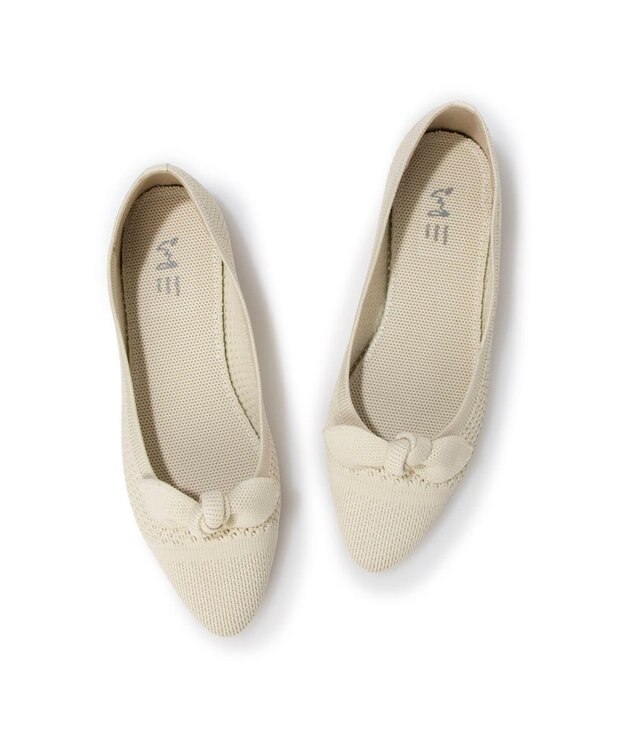 ing <ing>【サステナブル】２WAYポインテッドトゥニットパンプス ホワイト