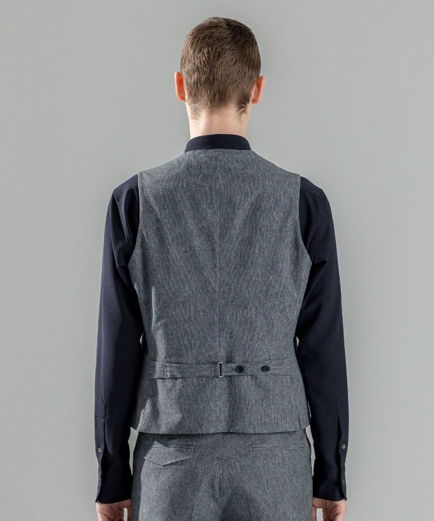 JOSEPH HOMME 新柄【洗える/ストレッチ/シワになりにくい/セットアップ対応可】クールドッツストレッチ ジレ ライトグレー系