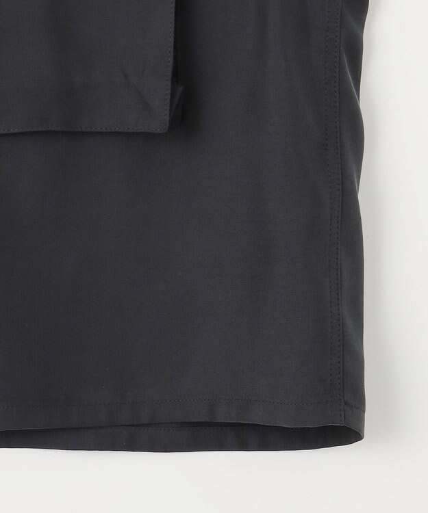 NAVE 【ReNAVE・セットアップ可/洗える/UVケア/接触冷感】フィブリルシャンブレー オープンカラーシャツ ブラック系