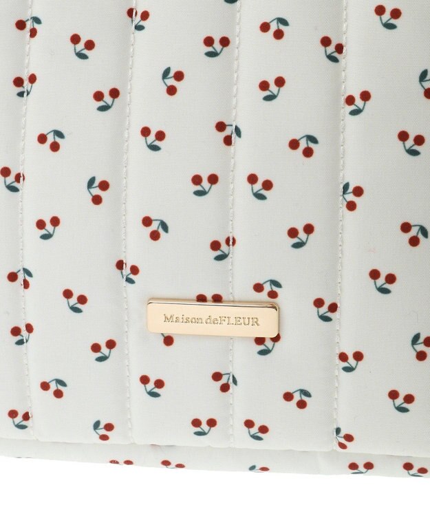 Maison de FLEUR チェリープリント2Wayトートバッグ Ivory