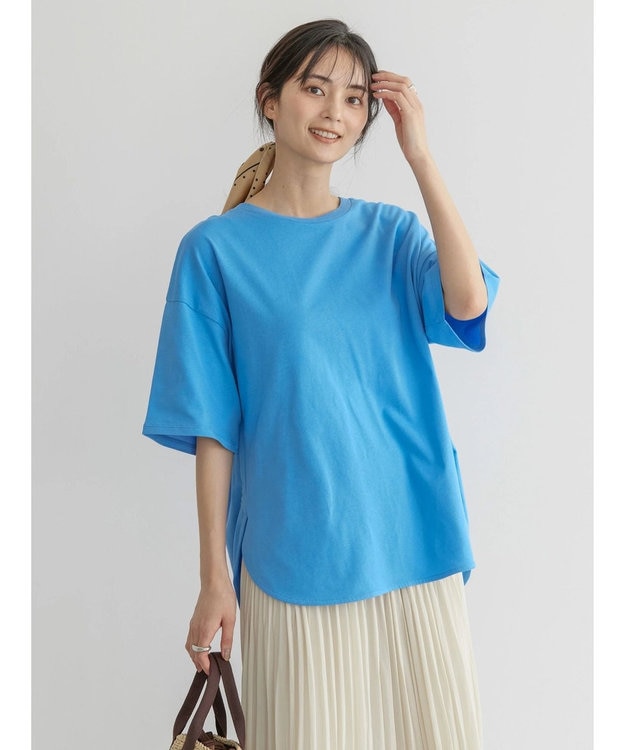 AMERICAN HOLIC 抗菌防臭ラウンドテールカットプルオーバー Blue