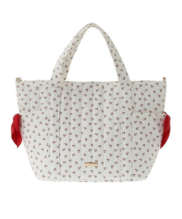 Maison de FLEUR チェリープリント2Wayトートバッグ Ivory