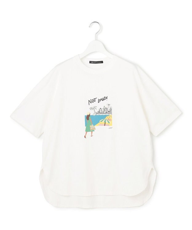 23区 L Lauren Rolwing コラボ グラフィックプリント リラクシー Tシャツ オフ