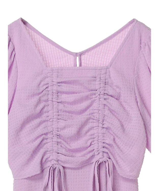 earth music&ecology ＳＥＴ２点パフスリーブブラウス＋キャミワンピース Purple