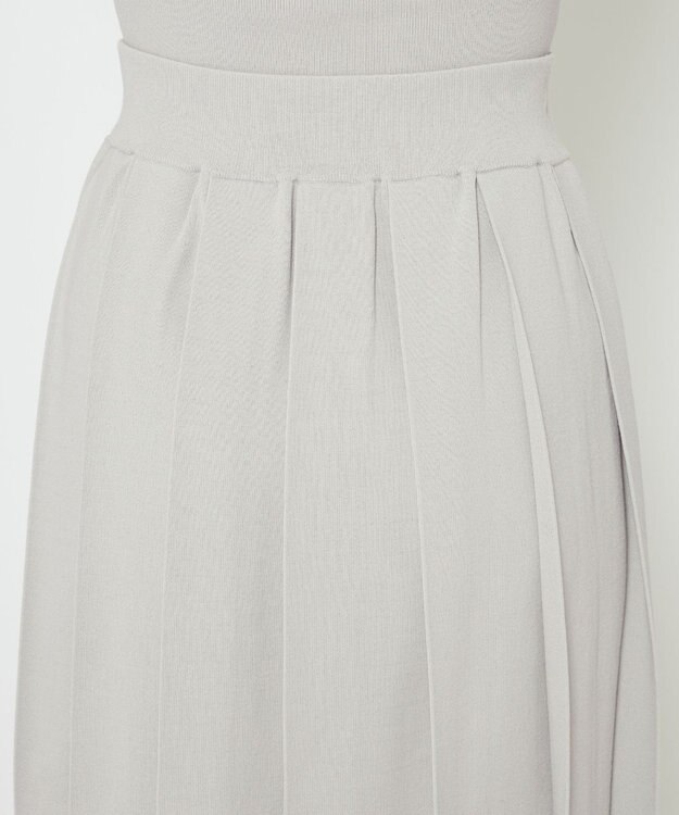 uncrave 【手洗い可】ドライタッチ ニット プリーツ スカート（uncrave WHITE） アイスグレー