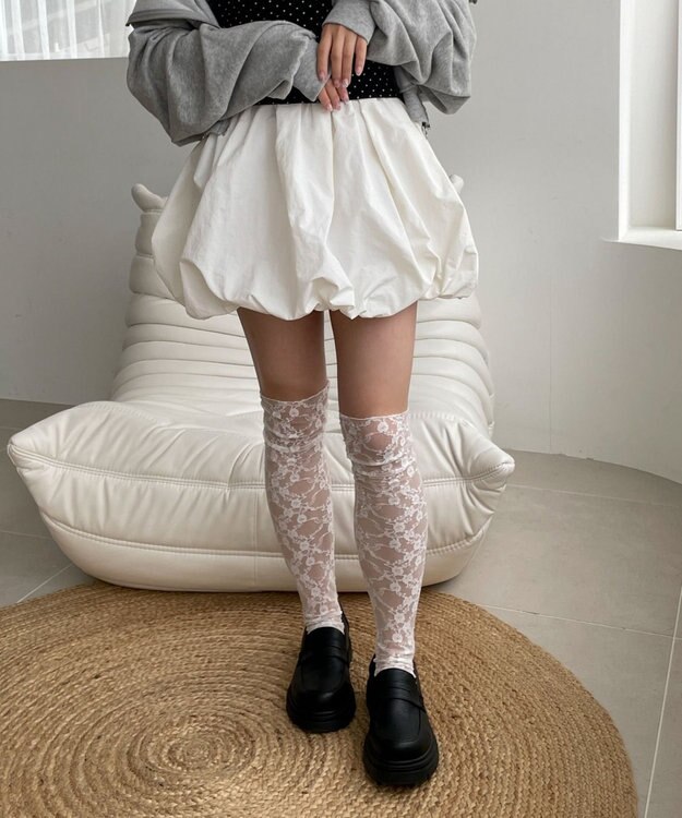 WEGO ナイロンバルーンミニスカート オフホワイト