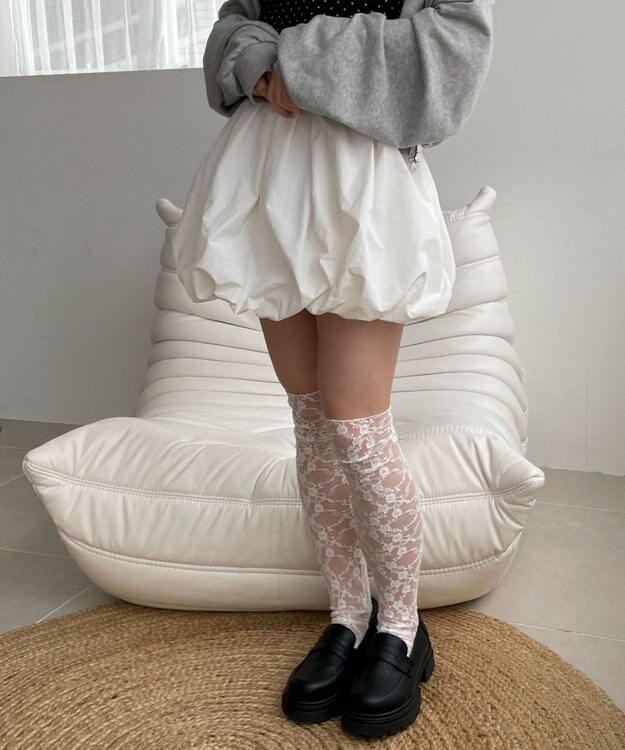 WEGO ナイロンバルーンミニスカート オフホワイト