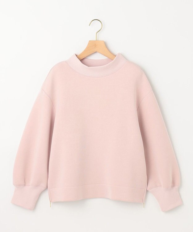 組曲 L ダンボールジャージー モックネックスウェット ピンクベージュ系