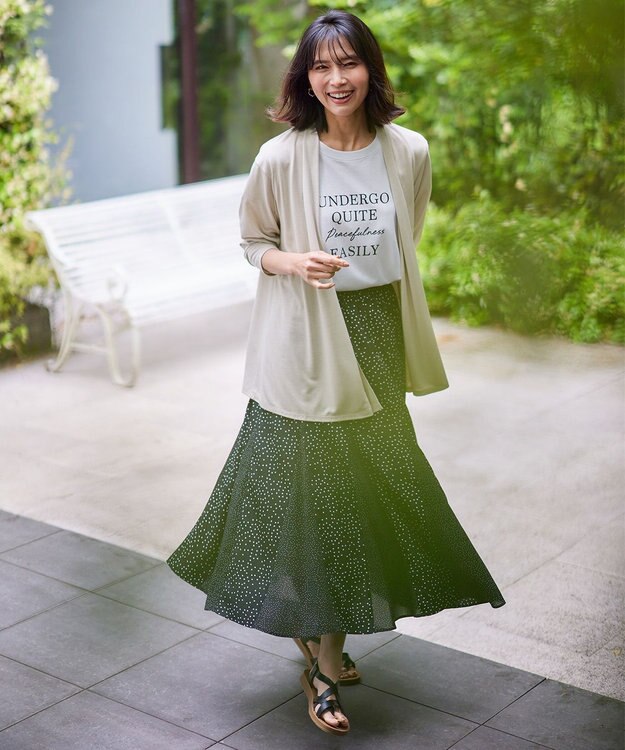 ANY 【接触冷感/UVケア/吸水速乾】長袖シアーカーディガン サンドベージュ