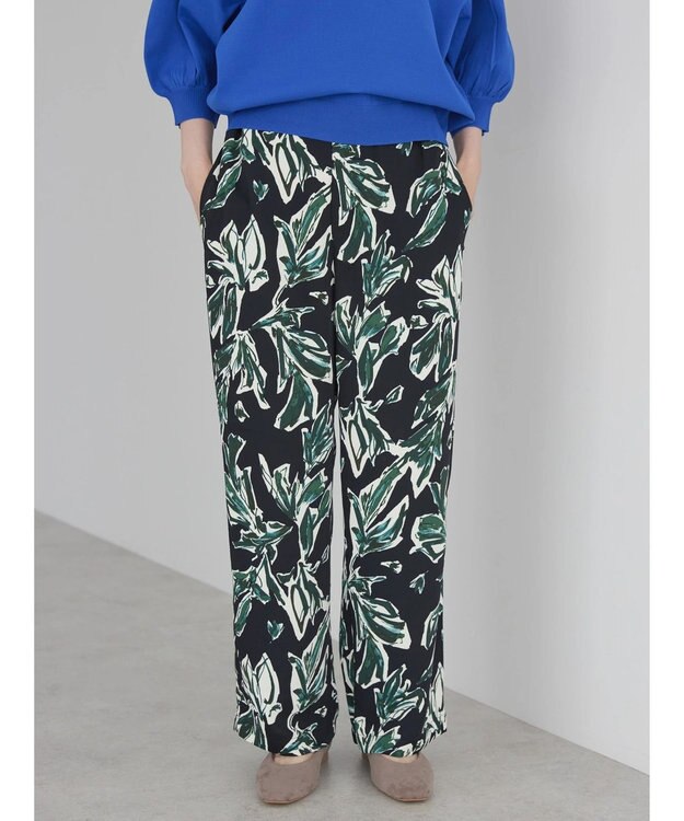 AMERICAN HOLIC Ｆｌｏｗｅｒプリントリラックスパンツ Black