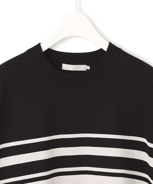 ICB L 【人気のため新色追加・接触冷感・UVカット・洗える】 VIS/NYハイゲージ プルオーバー ブラック×トープ系［WEB限定］