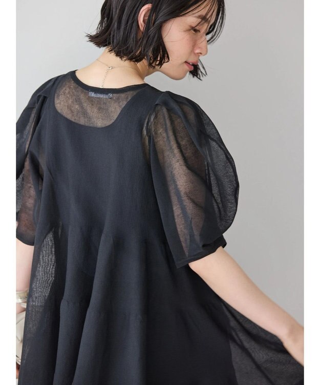 AMERICAN HOLIC ボリュームスリーブティアードニットチュニック Black