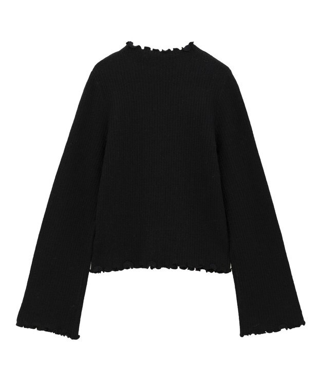 Green Parks ・ｓｗｉｎｇ　ｂｙ　ウラシャギーフレアスリーブニット Black