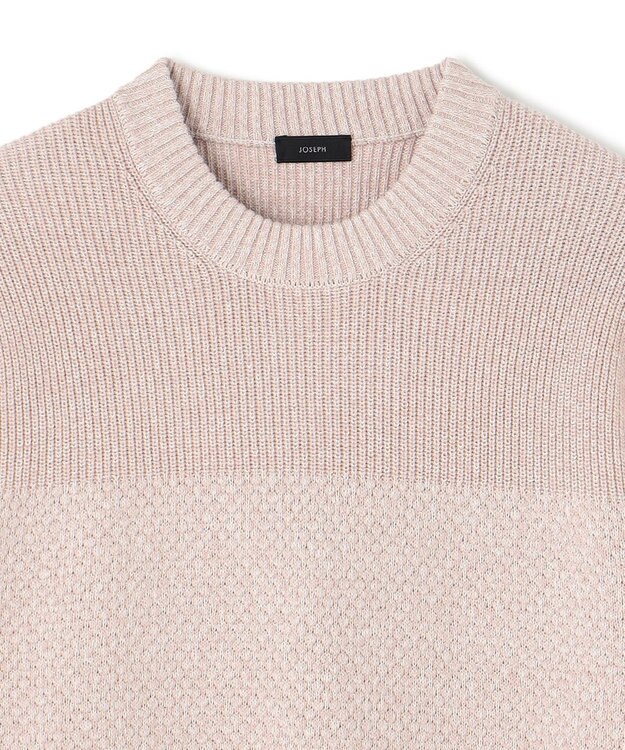 JOSEPH HOMME 【LEON 掲載】シルクバルキーハニカム　クルーネックニット ローズ系