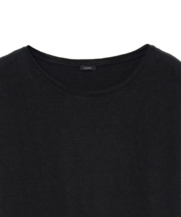 JOSEPH 【洗える】リネンジャージー　キャップスリーブトップス Black