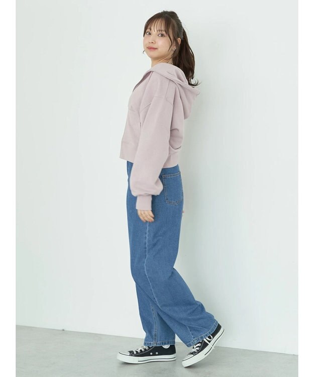 earth music&ecology 裏毛ＺＩＰパーカー Pink Beige