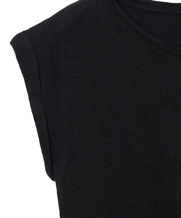 JOSEPH 【洗える】リネンジャージー　キャップスリーブトップス Black