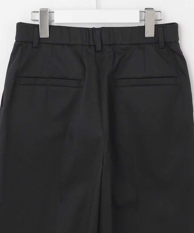 自由区 【接触冷感・撥水防汚加工】COOLMAX ワイドクロップドパンツ ブラック系