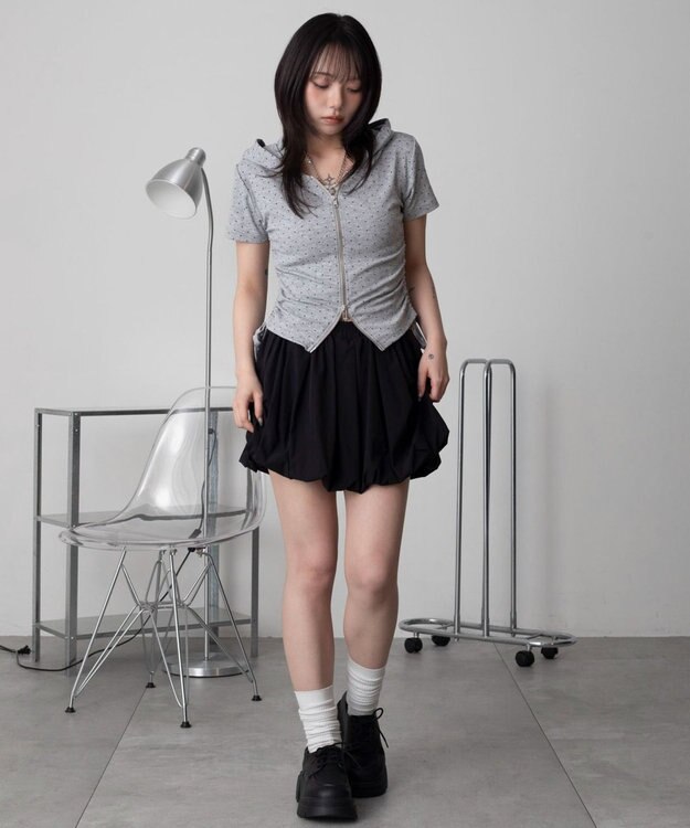WEGO 半袖ドロストWジップパーカー 柄2