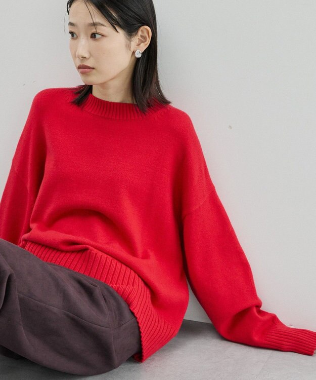 AMERICAN HOLIC バイパチモックネックニットプルオーバー Red