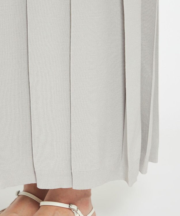 uncrave 【手洗い可】ドライタッチ ニット プリーツ スカート（uncrave WHITE） アイスグレー