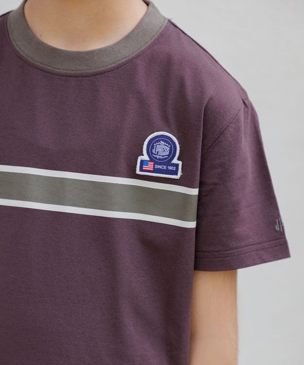 J.PRESS KIDS 【速乾】【100-130cm】ラインプリント Ｔシャツ ダークブラウン系