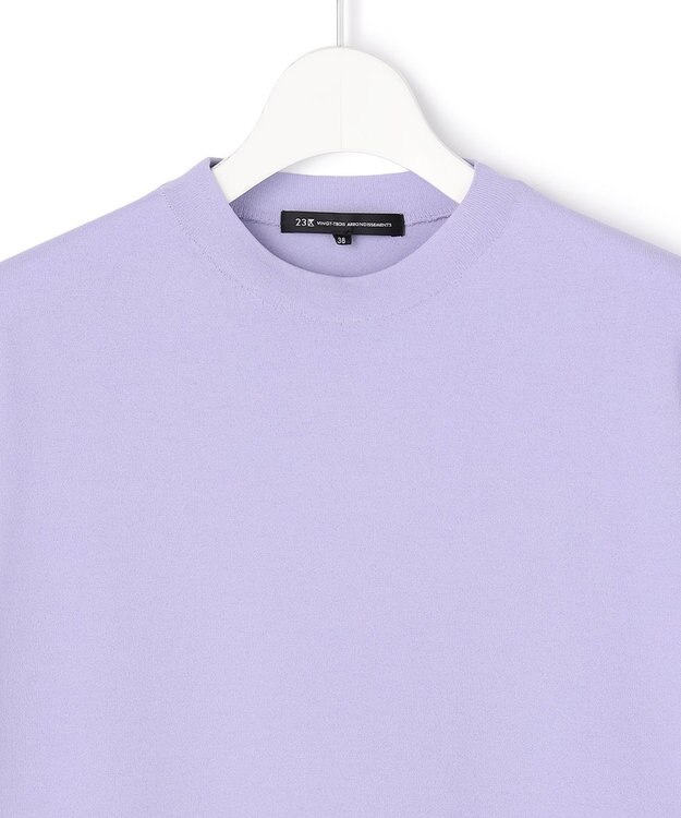 23区 【先行予約】セミマットフリゼ リラクシー ニット Tシャツ ライラック系